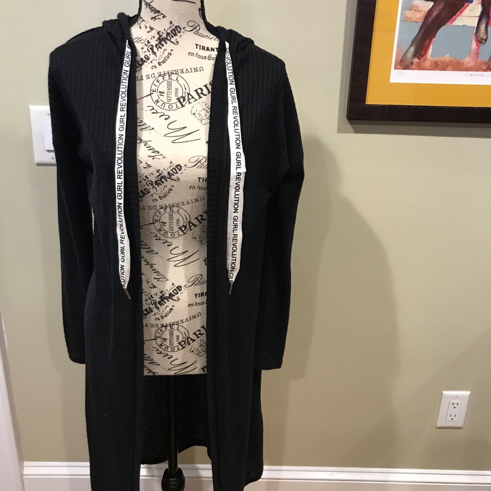 Long black cardigan